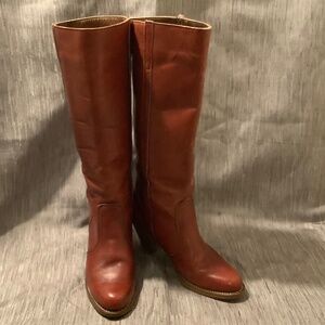 Vintage Dexter Tall Boots Burgundy Leather 70s Made in USA 9M